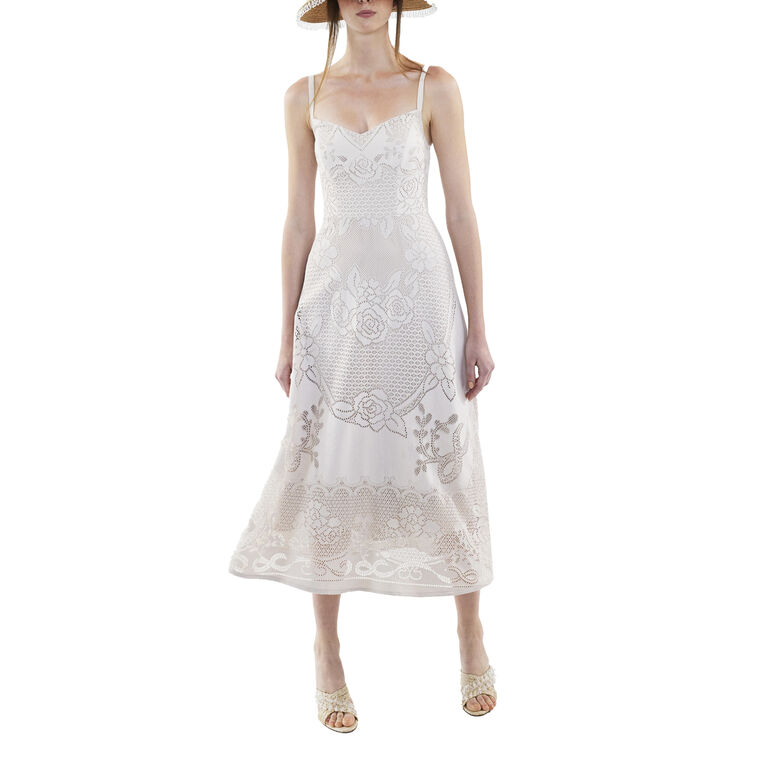 Willow Floral Lace Sweetheart Midi Dress image number null