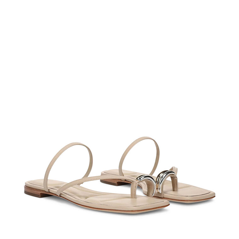 Polli Leather Toe-Ring Flat Sandal image number null