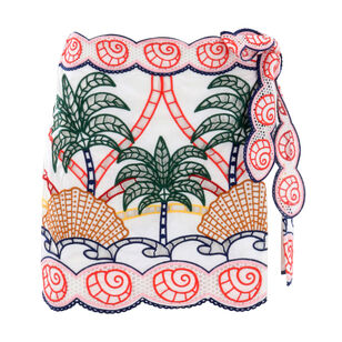 Tropical Graphic Richelieu Mini Wrap Skirt