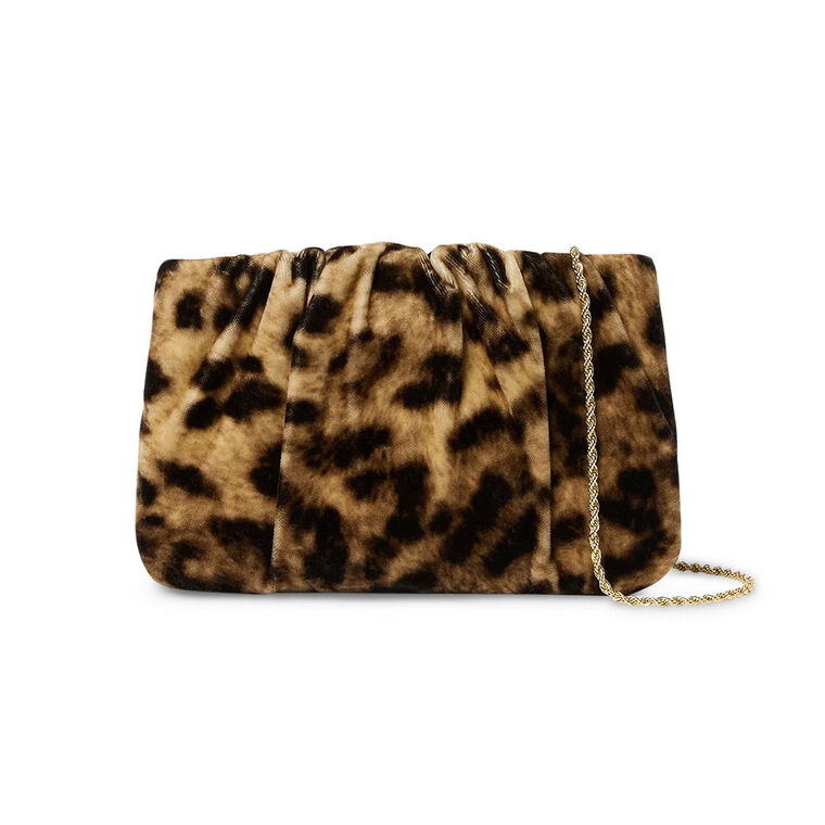 Serena Gathered Velvet Clutch image number null