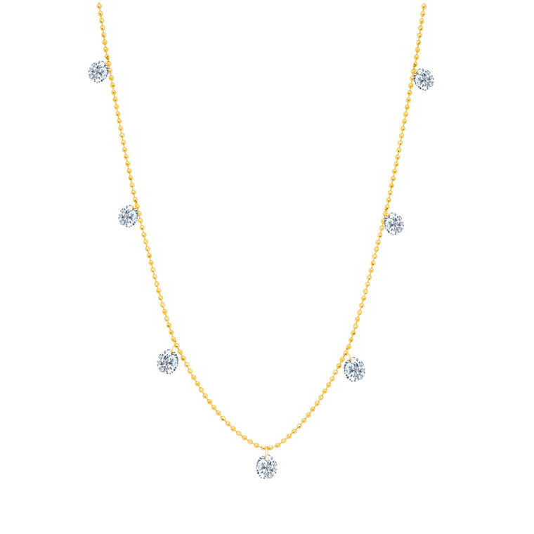 Small Floating Diamond Necklace image number null