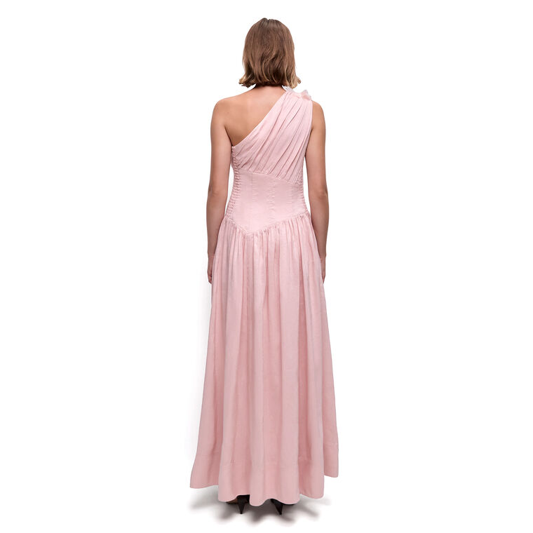 Demi One-Shoulder 3D Floral Detail Maxi Dress image number null