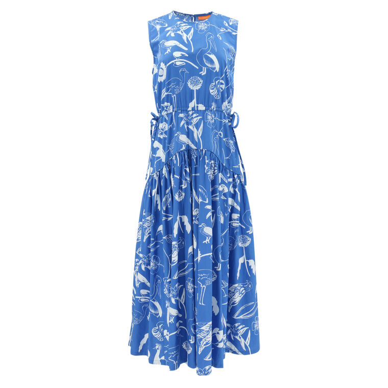 orchid green sleeveless piped maxi dress Swatch:#598c58