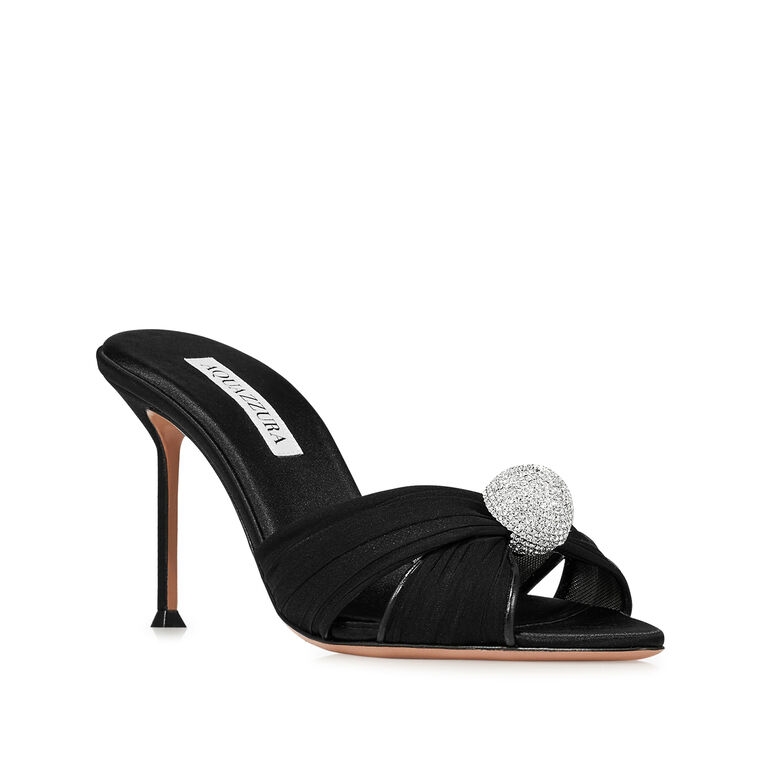 Mystery 85mm Embellished Chiffon Satin Mule image number null