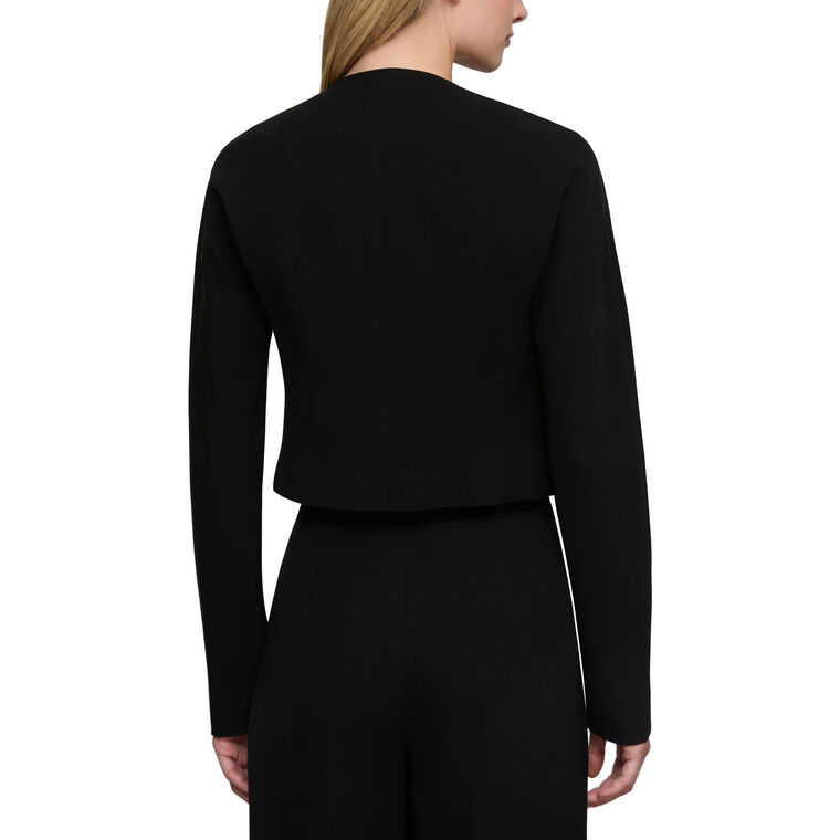 Zip Front Crepe Dolman Sleeve Cropped Jacket image number null