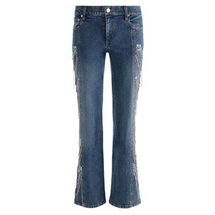 Roxie Low Rise Embellished Straight-Leg Jeans