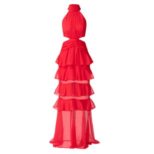 Lilja Halterneck Tiered Maxi Dress