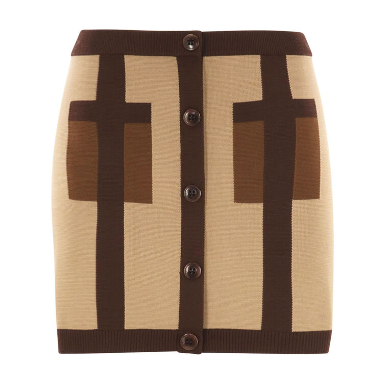 Artemis Color Block Mini Skirt image number null