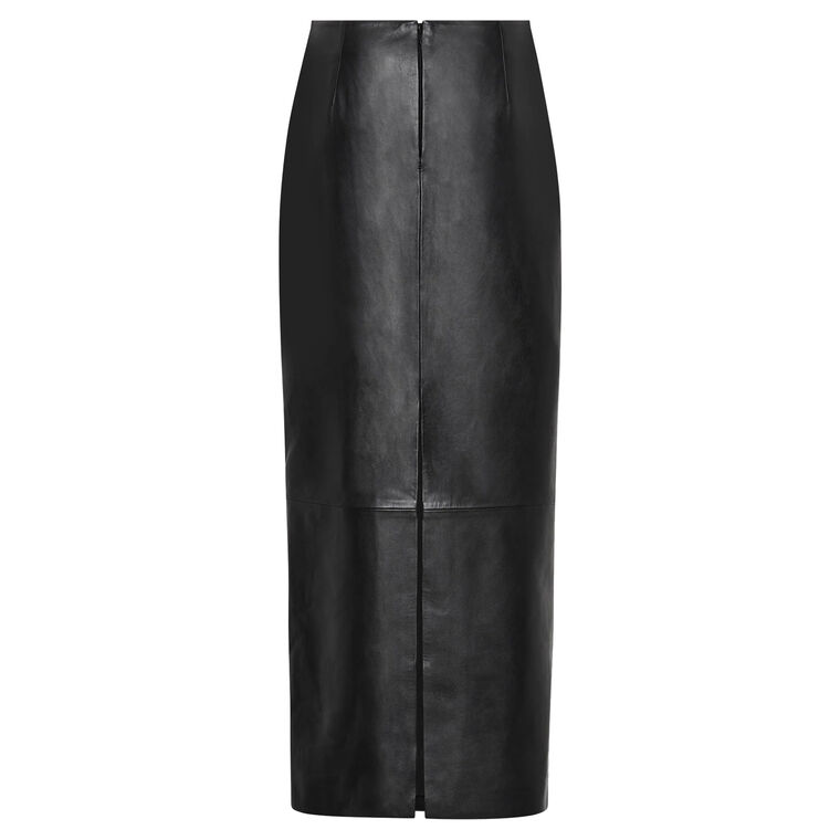 Leather Column Maxi Skirt image number null