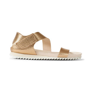 Jedda Metallic Ankle-Grip Footbed Flat Sandal