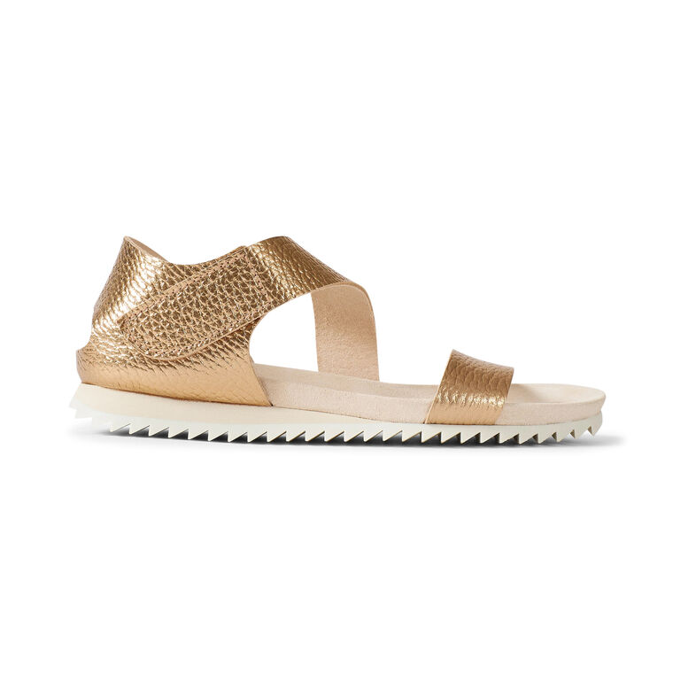 Jedda Metallic Ankle-Grip Footbed Flat Sandal image number null