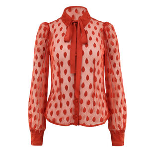 Soraya Lace Neck-Tie Blouse