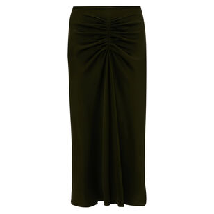 Gathered Waist Midi Skirt
