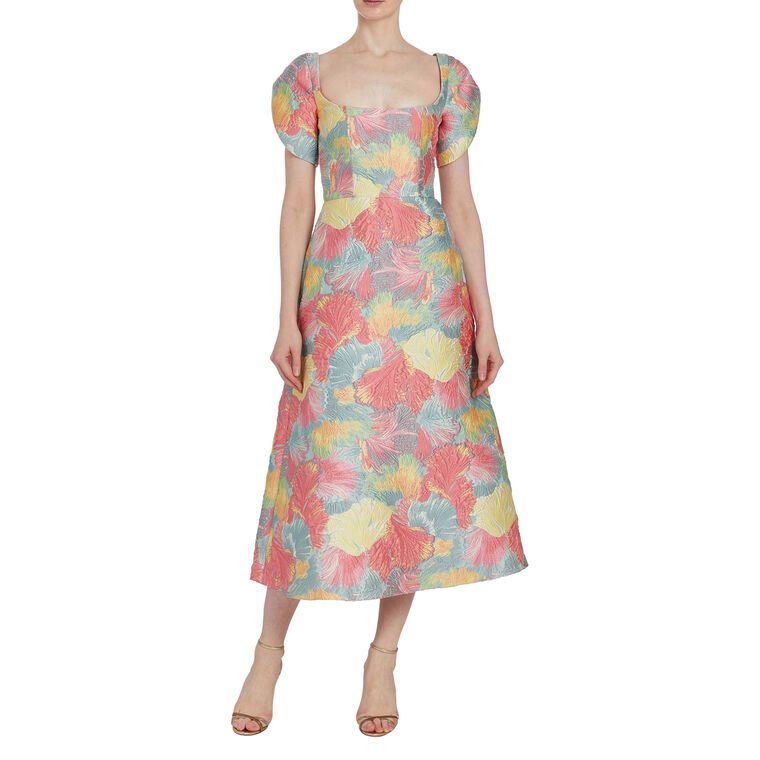 Astrid Sherbet Floral Brocade Midi Dress image number null