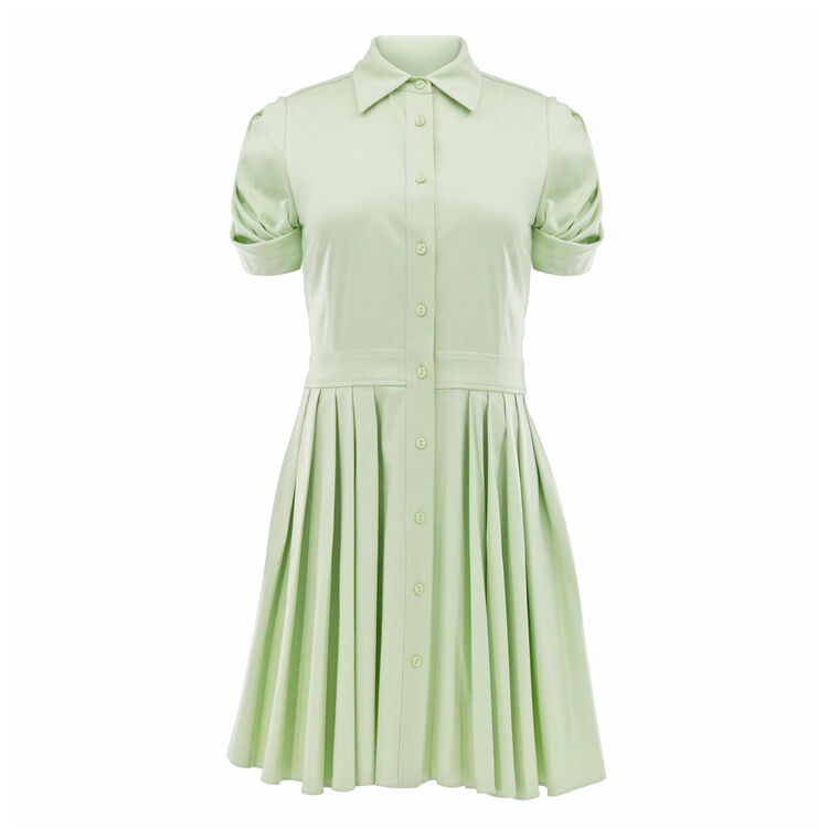 April Short Sleeve Cotton Poplin Mini Dress image number null