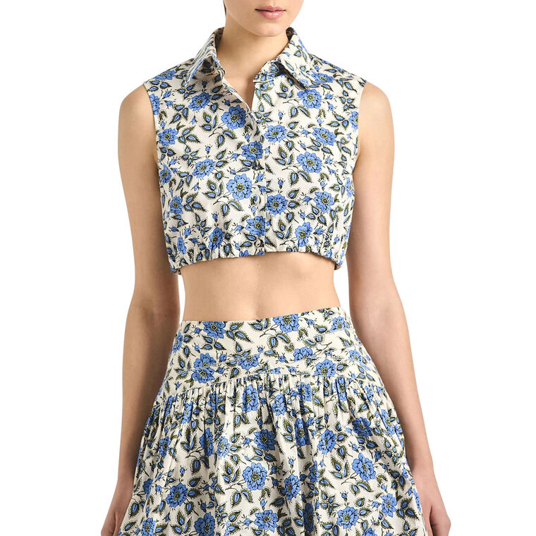 Faee Printed Sleeveless Cropped Shirt image number null
