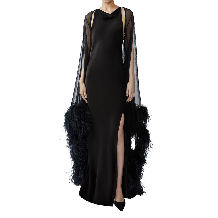 Mesh Shrug With Feathers image number null