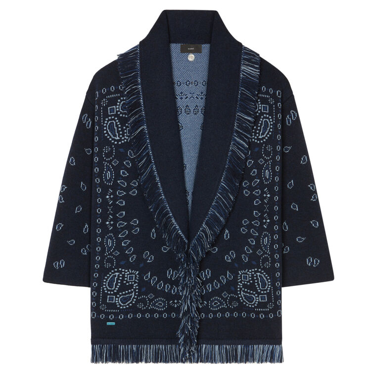 Bandana Jacquard Cashmere Cardigan image number null