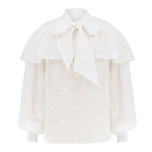 Marilou Long Sleeve Tie-Neck Ruffle Shirt