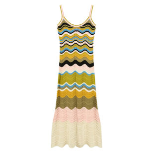 Chevron Sleeveless Knit Midi Sundress