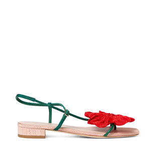 Flower Applique Flat Sandal