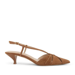 Adavi Suede Pointed Toe Slingback Pump