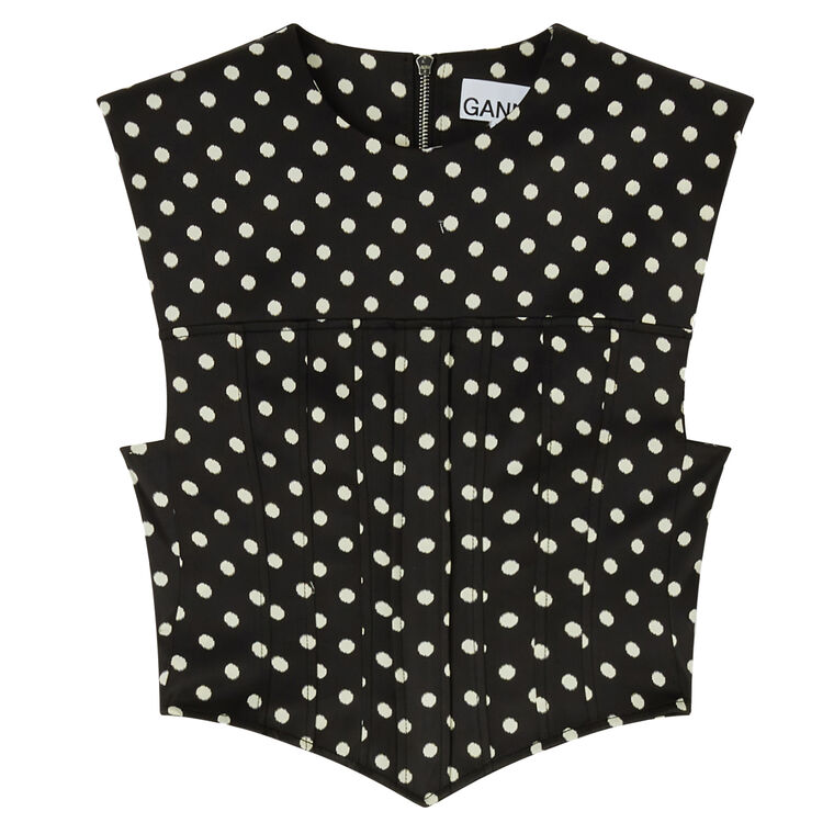 Polka-Dot Double Satin Corset Top image number null