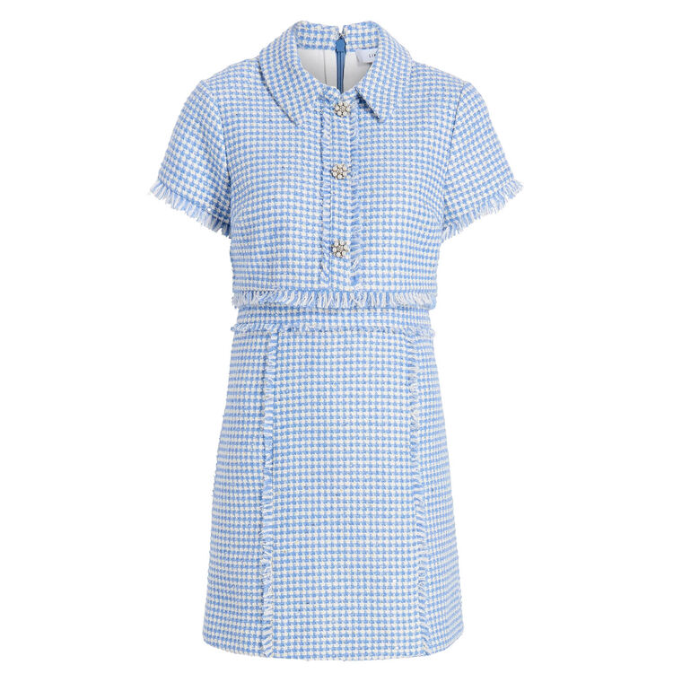 Daisy Collared Tweed Mini Dress image number null