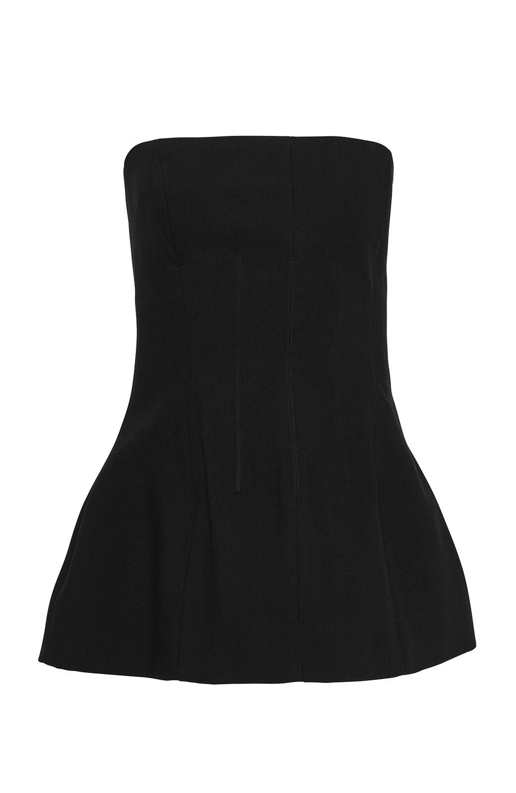 Black strapless peplum top cheap