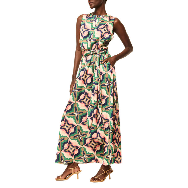 Anabella Sleeveless Satin Maxi Dress image number null