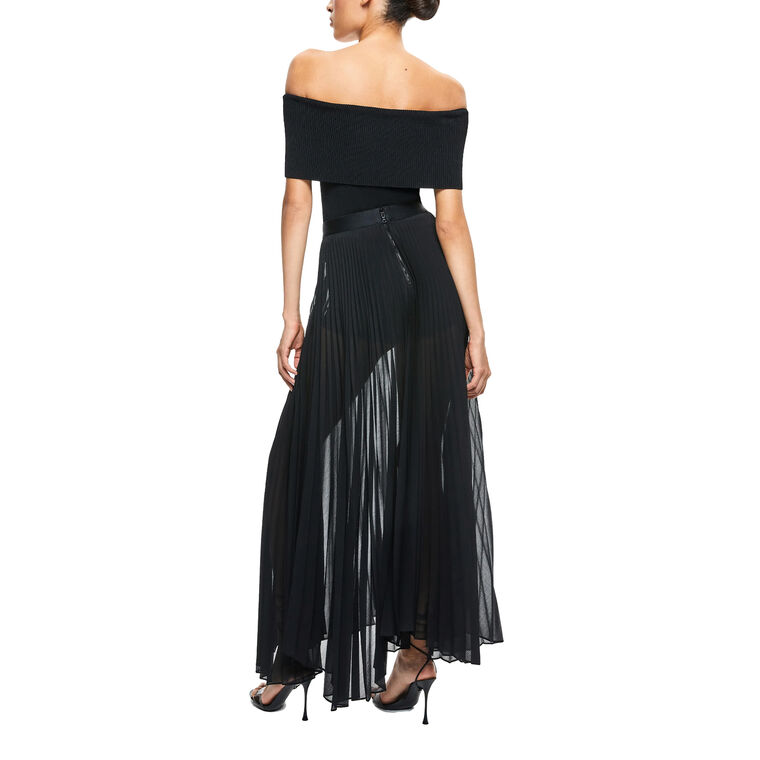 Katz Sunburst Pleated Maxi Skirt With Hot Pant image number null