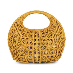 Michelle Flower Wicker Moon Bag