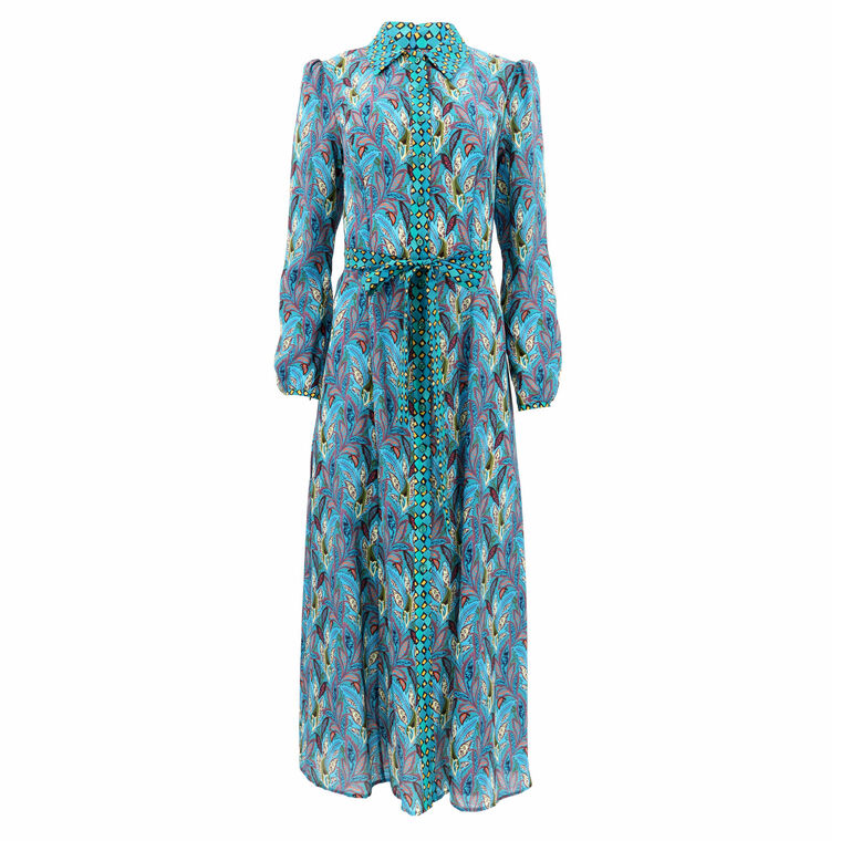 saloni silk midi dress Vanessa-B Silk Tie Waist Midi Dress
