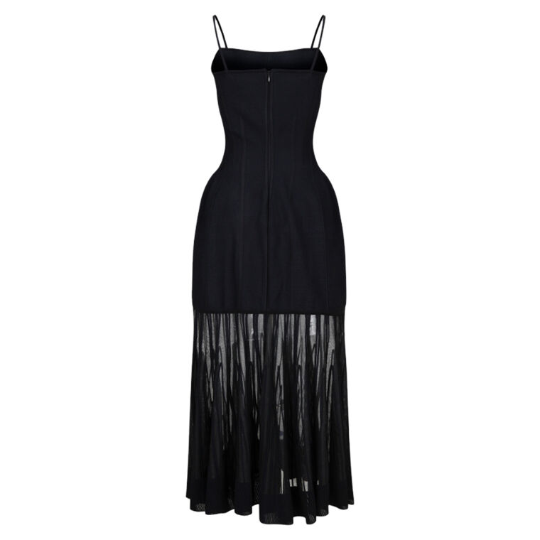 Cira Hourglass Sheer-Hem Dress image number null