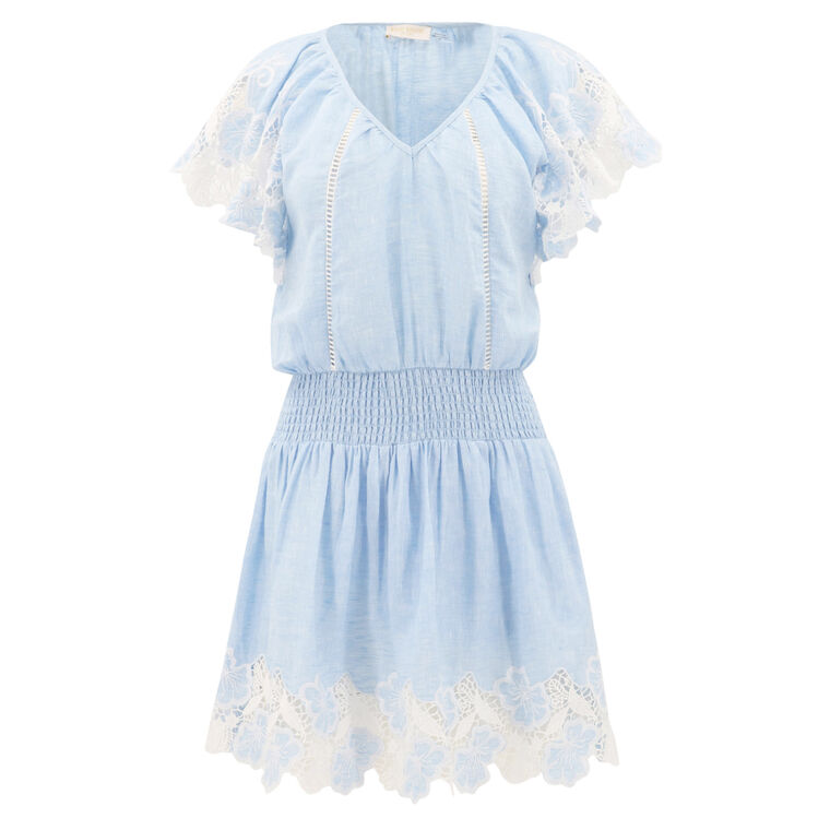 Ryan Embroidered Linen Mini Dress image number null