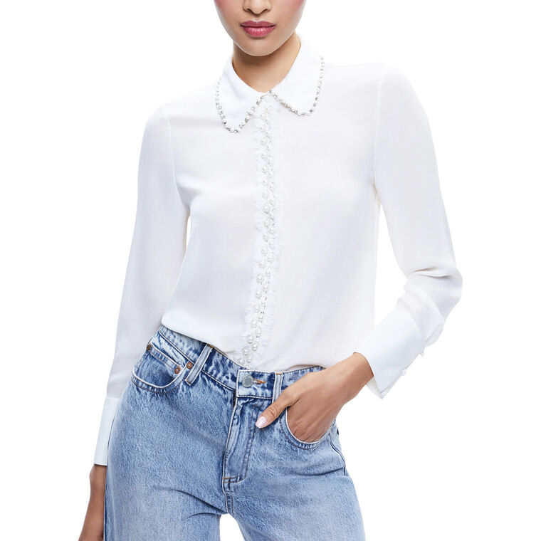 Willa Embellished Placket Top image number null