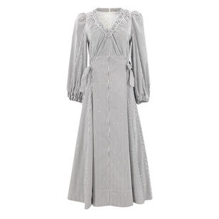 Vera Embellished Croquet Stripe Vera Dress