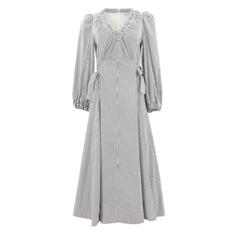 Vera Embellished Croquet Stripe Vera Dress image number null