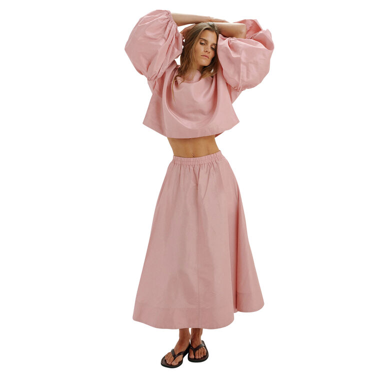 Koula Silk Taffeta Midi Circle Skirt image number null