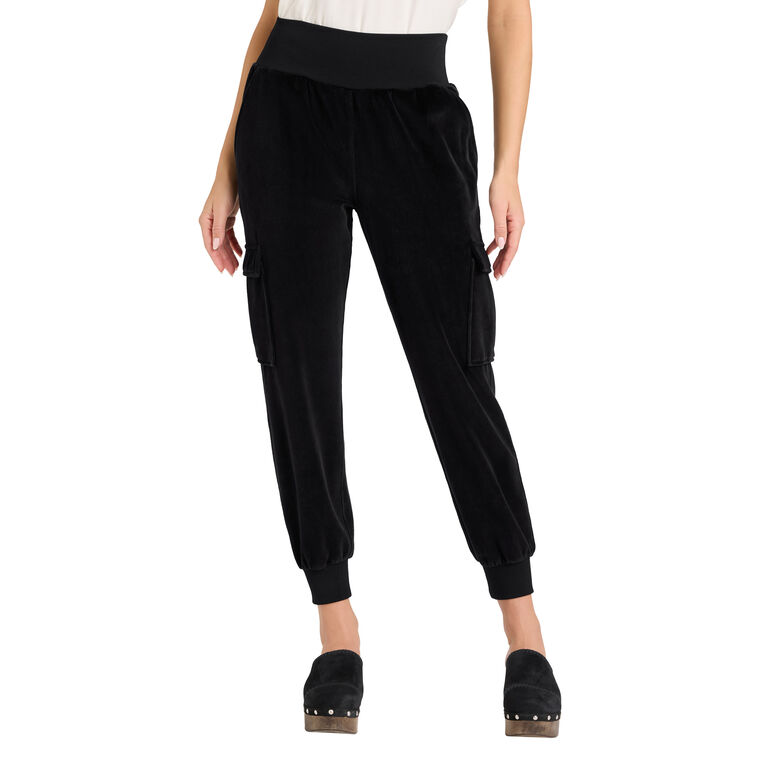 Giles Cropped Velour Cargo Pant image number null