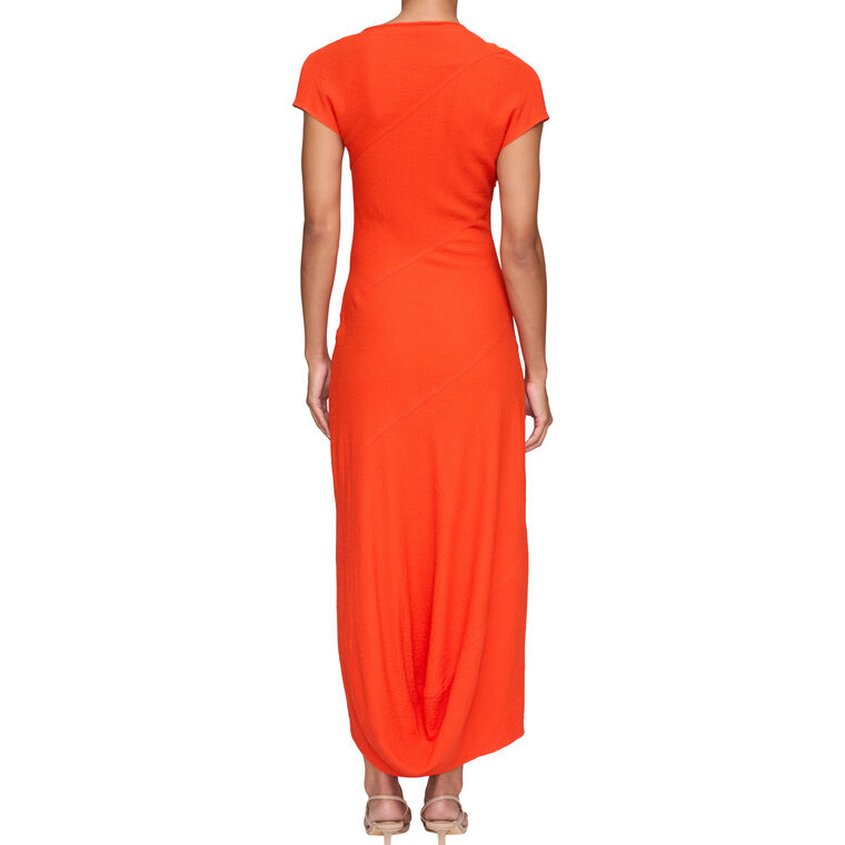 Willa Short Sleeve Textured Crepe Midi Dress image number null