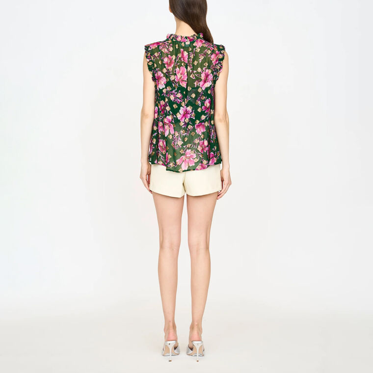 Nora Silk Lurex Jacquard Top image number null