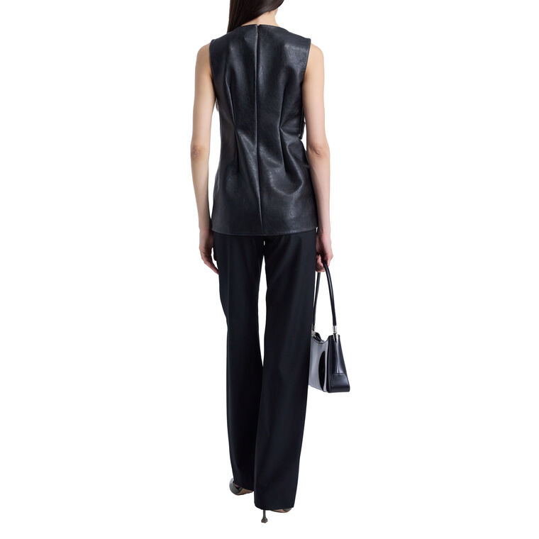 Kate Drape Top In Vegan Leather image number null