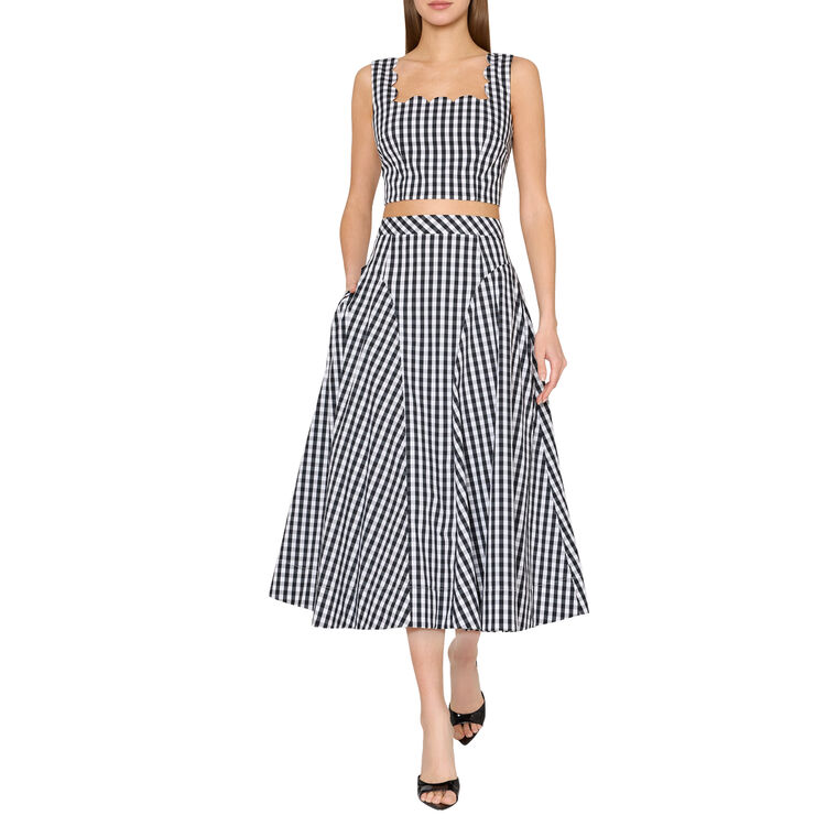 Robin Gingham Midi Skirt image number null