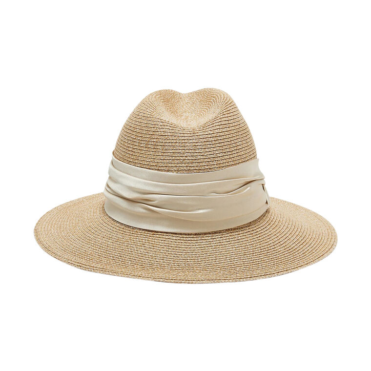 Courtney Toyo Packable Fedora With Satin Band image number null