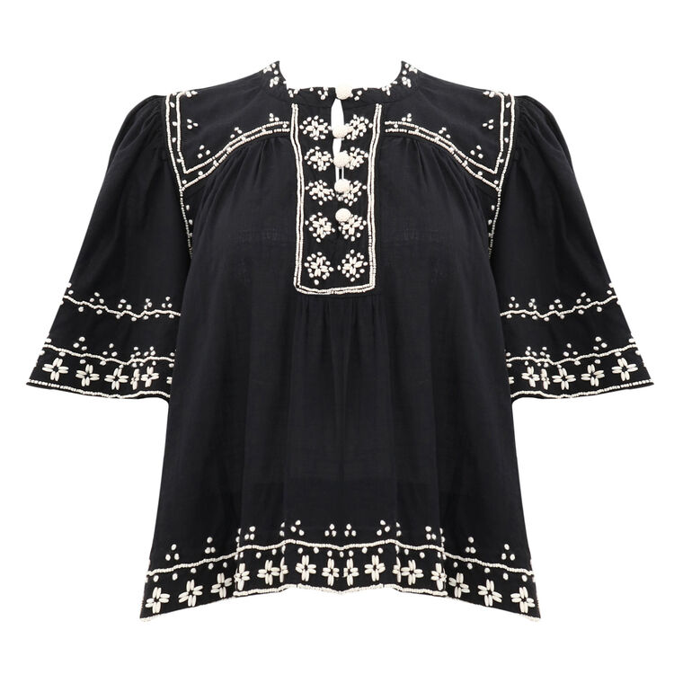 Mille Embroidery Short Sleeve Top image number null
