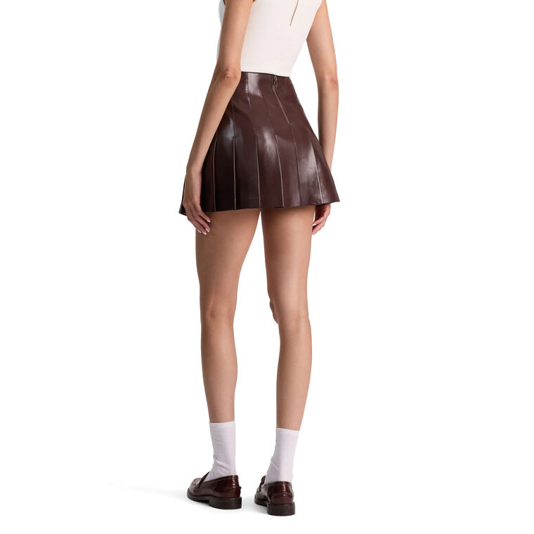 Carter Vegan Leather Pleated Mini Skirt image number null