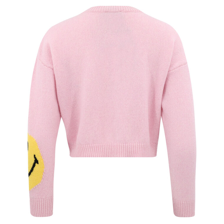 Smiley Crop Long Sleeve Sweater image number null