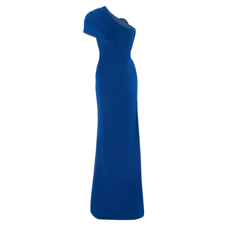 Tide One Shoulder Silk Crepe Gown image number null