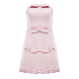Strapless Bow Tie Mini Dress